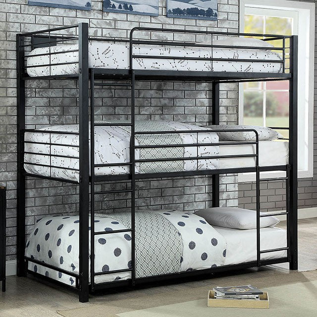 Olga I Antique Black Full/Full Bunk Bed - U&U Home Budget Furniture (Carteret, NJ)