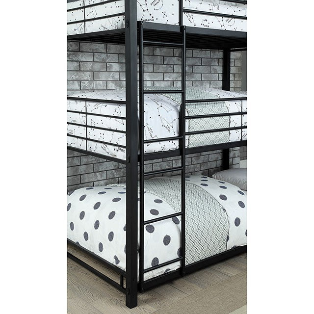 Olga I Antique Black Full/Full Bunk Bed - U&U Home Budget Furniture (Carteret, NJ)