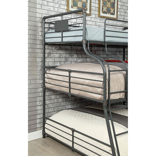 Olga III Sand Black Twin/Full/Queen Bunk Bed - U&U Home Budget Furniture (Carteret, NJ)