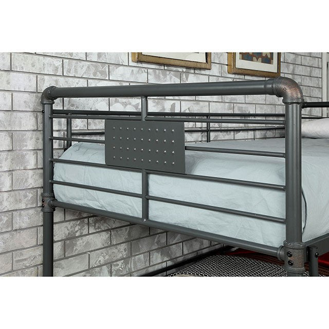 Olga III Sand Black Twin/Full/Queen Bunk Bed - U&U Home Budget Furniture (Carteret, NJ)