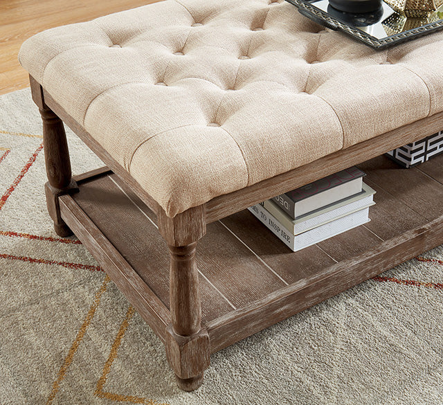 Tanya Beige Bench - U&U Home Budget Furniture (Carteret, NJ)