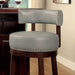 SHIRLEY Dark Oak/Gray 29" Bar Stool - U&U Home Budget Furniture (Carteret, NJ)