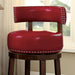 SHIRLEY Dark Oak/Red 29" Bar Stool - U&U Home Budget Furniture (Carteret, NJ)