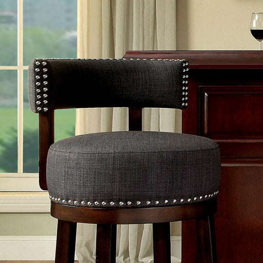 LYNSEY Dark Oak/Gray 29" Bar Stool - U&U Home Budget Furniture (Carteret, NJ)