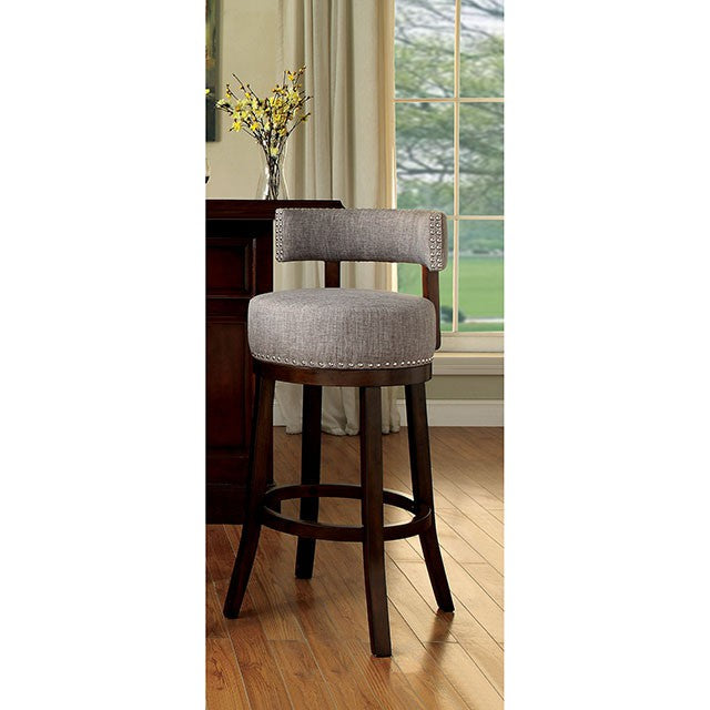 LYNSEY Dark Oak/Light Gray 29" Bar Stool - U&U Home Budget Furniture (Carteret, NJ)
