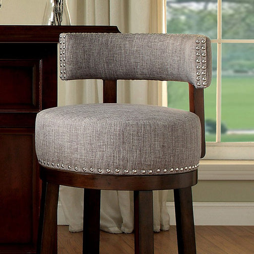 LYNSEY Dark Oak/Light Gray 29" Bar Stool - U&U Home Budget Furniture (Carteret, NJ)