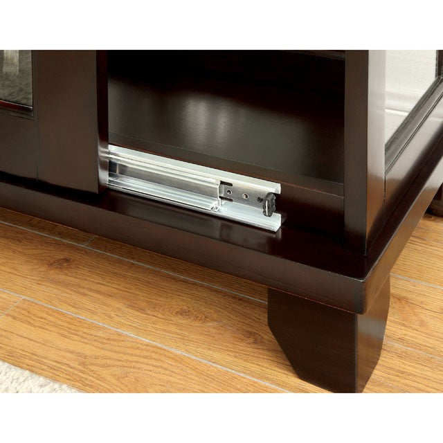 LUDDEN Dark Walnut Curio - U&U Home Budget Furniture (Carteret, NJ)