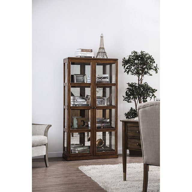 Vilas Oak Curio Cabinet - U&U Home Budget Furniture (Carteret, NJ)