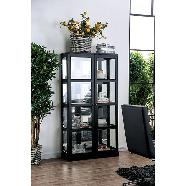 Vilas Black Curio Cabinet - U&U Home Budget Furniture (Carteret, NJ)