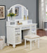 TRACY White Vanity w/ Stool - U&U Home Budget Furniture (Carteret, NJ)