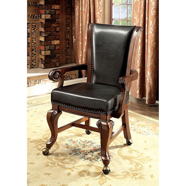 MELINA Brown Cherry/Black Arm Chair - U&U Home Budget Furniture (Carteret, NJ)