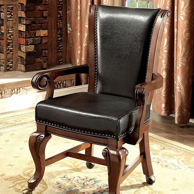 MELINA Brown Cherry/Black Arm Chair - U&U Home Budget Furniture (Carteret, NJ)