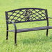 MINOT Black Patio Steel Bench - U&U Home Budget Furniture (Carteret, NJ)