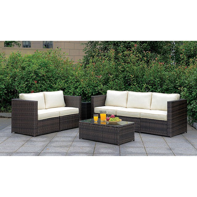 Ilona Brown/Beige Ottoman - U&U Home Budget Furniture (Carteret, NJ)