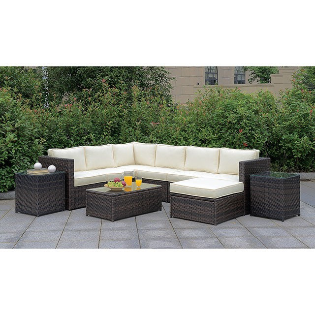 Ilona Brown/Beige Ottoman - U&U Home Budget Furniture (Carteret, NJ)