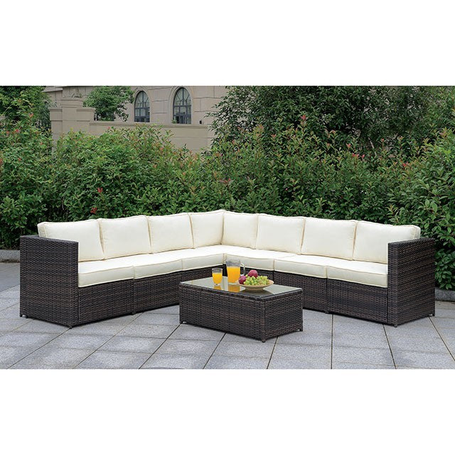 Ilona Brown/Beige Ottoman - U&U Home Budget Furniture (Carteret, NJ)