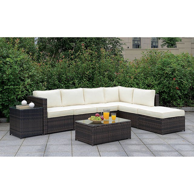 Ilona Brown/Beige Ottoman - U&U Home Budget Furniture (Carteret, NJ)