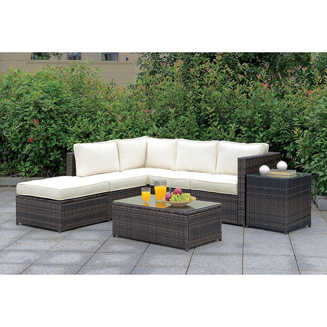 Ilona Brown/Beige Ottoman - U&U Home Budget Furniture (Carteret, NJ)