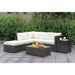Ilona Brown/Beige Ottoman - U&U Home Budget Furniture (Carteret, NJ)