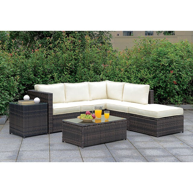 Ilona Brown/Beige Ottoman - U&U Home Budget Furniture (Carteret, NJ)