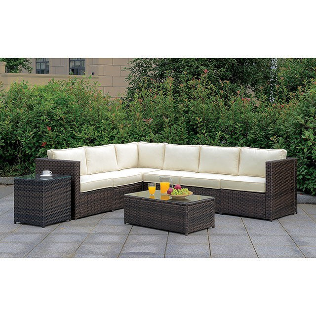 Ilona Brown/Beige Ottoman - U&U Home Budget Furniture (Carteret, NJ)