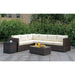 Ilona Brown/Beige Ottoman - U&U Home Budget Furniture (Carteret, NJ)