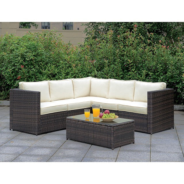 Ilona Brown/Beige Ottoman - U&U Home Budget Furniture (Carteret, NJ)