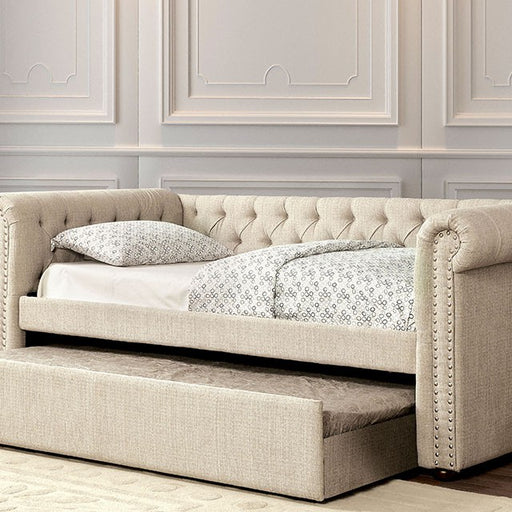 Leanna Daybed w Trundle Beige - U&U Home Budget Furniture (Carteret, NJ)