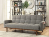 Nettie Gray/Oak Futon Sofa - U&U Home Budget Furniture (Carteret, NJ)