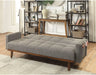 Nettie Gray/Oak Futon Sofa - U&U Home Budget Furniture (Carteret, NJ)