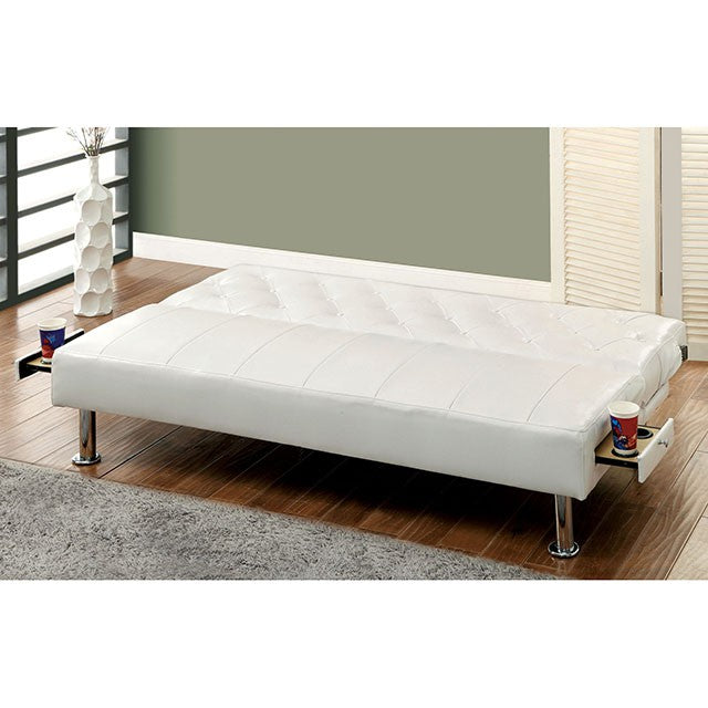 Farel Futon Sofa Red & White - U&U Home Budget Furniture (Carteret, NJ)