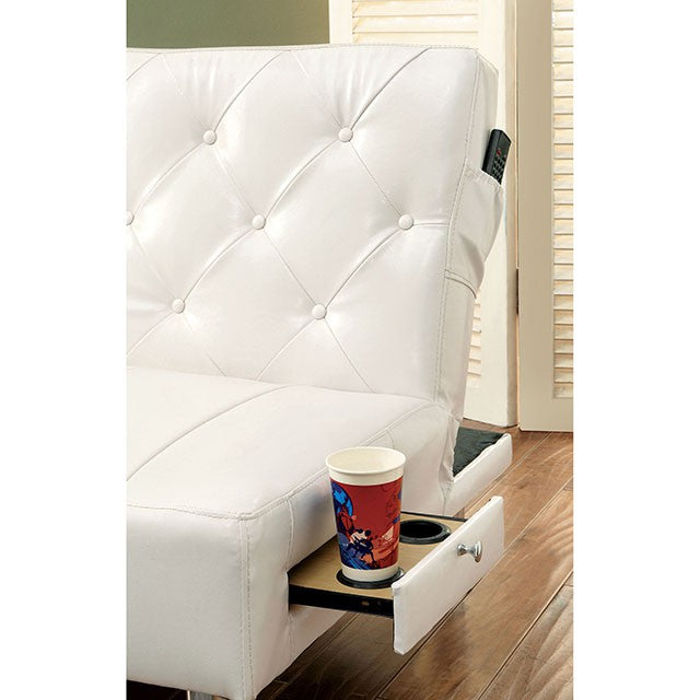 Farel Futon Sofa Red & White - U&U Home Budget Furniture (Carteret, NJ)