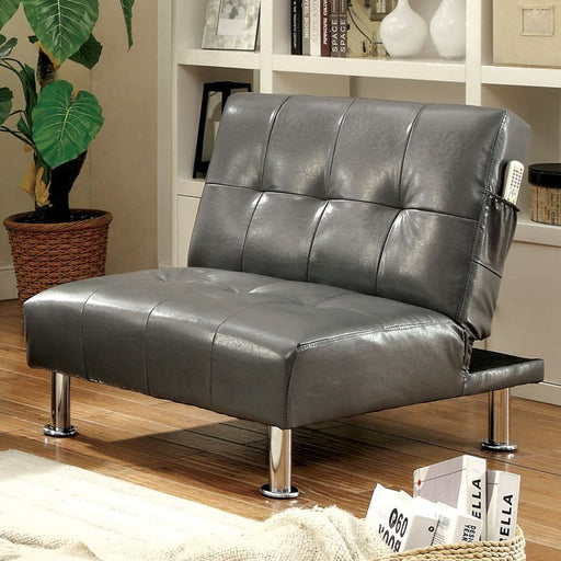 Bulle Chair Grey & Red - U&U Home Budget Furniture (Carteret, NJ)