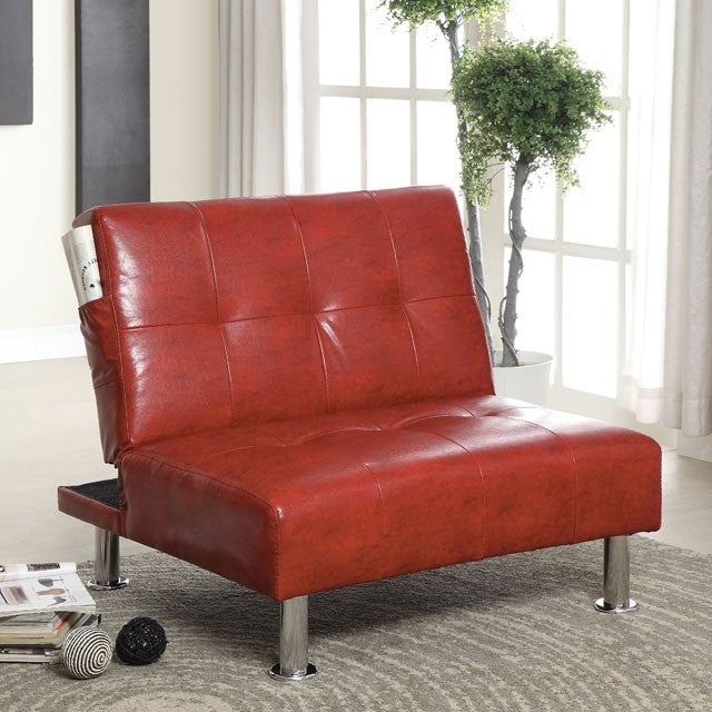 Bulle Chair Grey & Red - U&U Home Budget Furniture (Carteret, NJ)