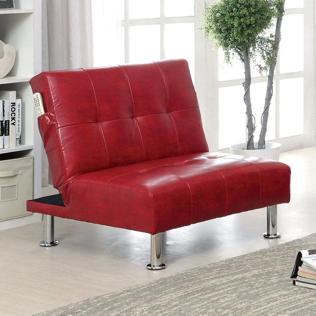 Bulle Chair Grey & Red - U&U Home Budget Furniture (Carteret, NJ)