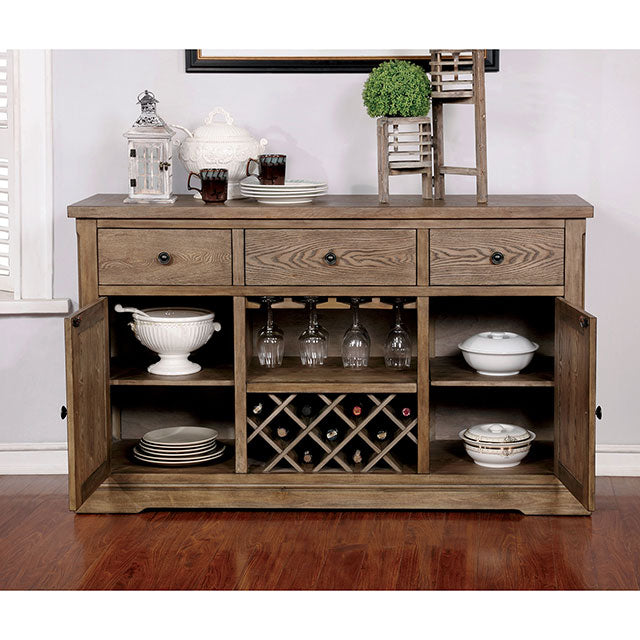 Julia Light Oak Server - U&U Home Budget Furniture (Carteret, NJ)