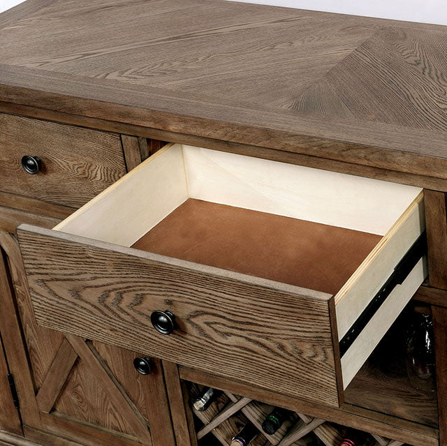 Julia Light Oak Server - U&U Home Budget Furniture (Carteret, NJ)