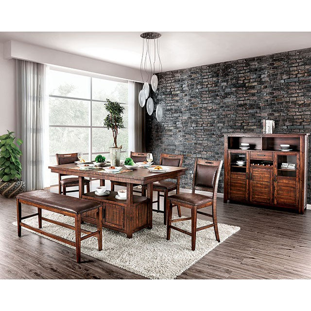 Wichita 6 Pc Counter Ht Table Set with Bench - U&U Home Budget Furniture (Carteret, NJ)