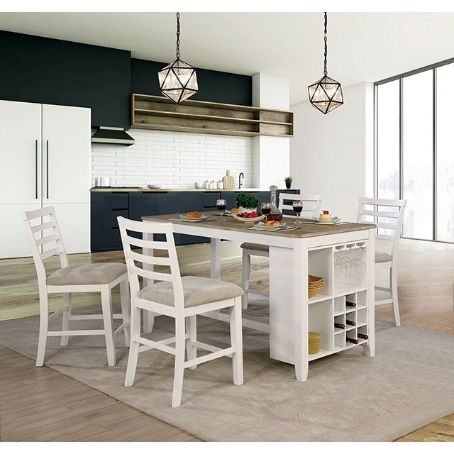 Kiana White Counter Ht. Side Chair (2/CTN) - U&U Home Budget Furniture (Carteret, NJ)