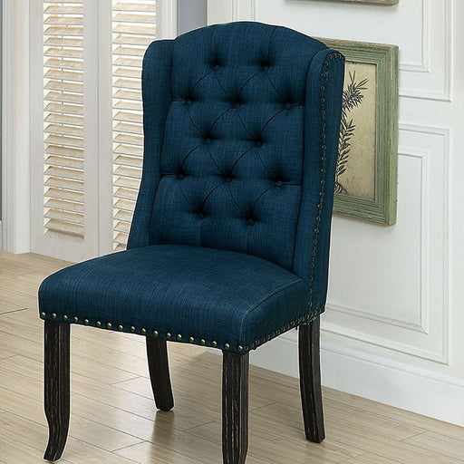 SANIA Antique Black Wingback Chair (2/CTN) - U&U Home Budget Furniture (Carteret, NJ)