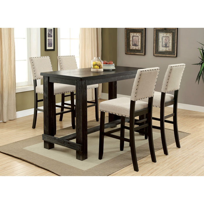Sania 5 Pc Bar Table Set Black - U&U Home Budget Furniture (Carteret, NJ)