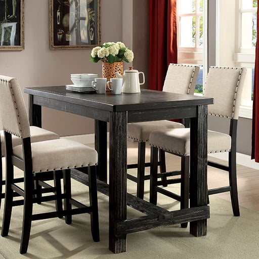 Sania 4 Pc Counter Ht Table Set with Bench - U&U Home Budget Furniture (Carteret, NJ)