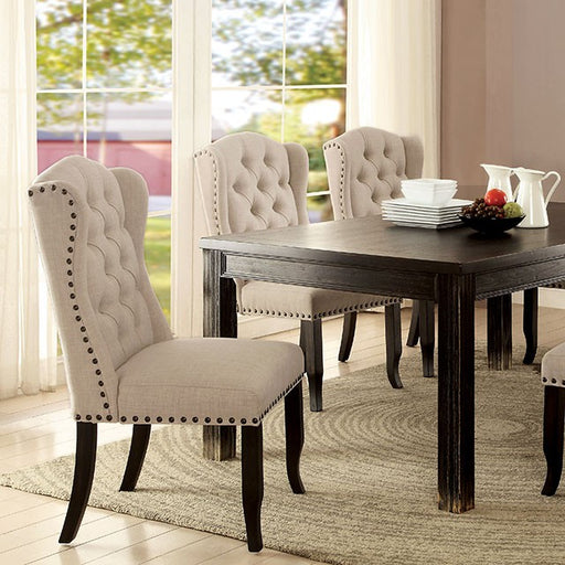 Sania 6 Pc Dining Table Set with Bench Rustic - U&U Home Budget Furniture (Carteret, NJ)