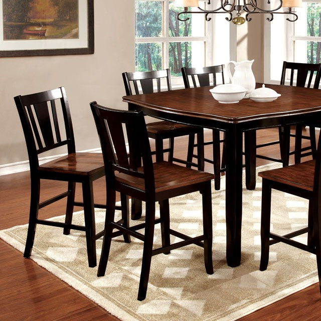 DOVER II Black/Cherry Counter Ht. Table w/ 16" Leaf - U&U Home Budget Furniture (Carteret, NJ)