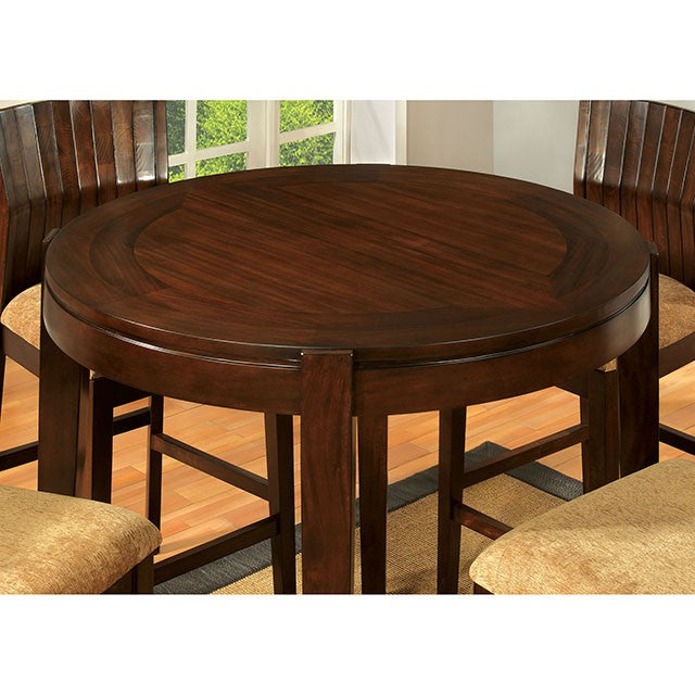 Ottawa Round Dining Table Brown - U&U Home Budget Furniture (Carteret, NJ)