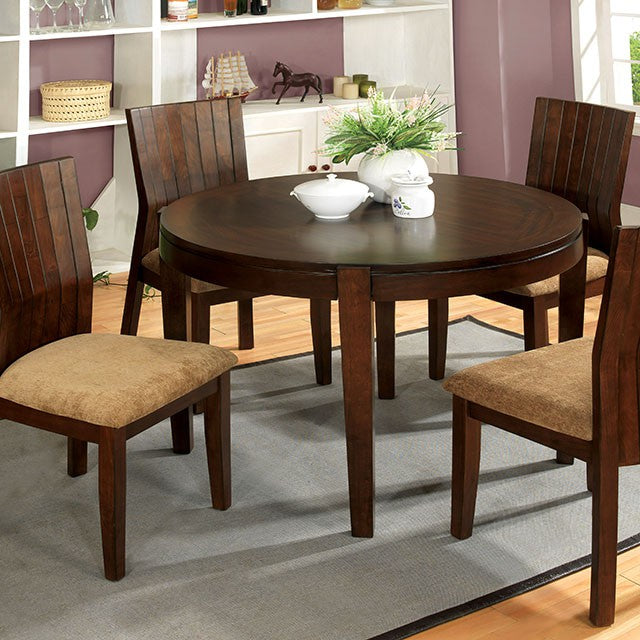 Ottawa Round Dining Table Brown - U&U Home Budget Furniture (Carteret, NJ)