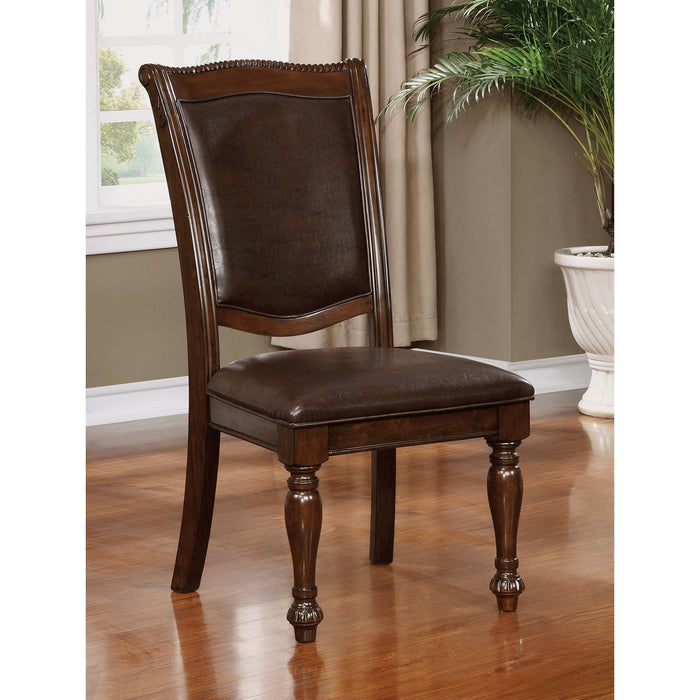 Alpena Brown Cherry/Espresso Arm Chair & Side Chair (2/CTN) - U&U Home Budget Furniture (Carteret, NJ)