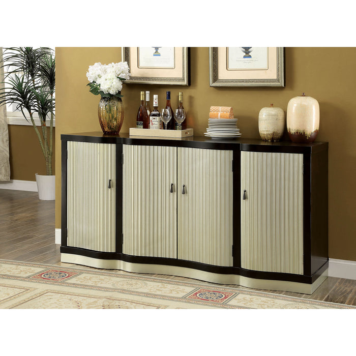 Ornette Espresso/Champagne Dining Table - U&U Home Budget Furniture (Carteret, NJ)