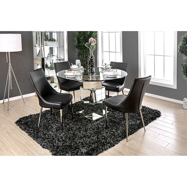 Izzy 5 Pc Dining Table Set (White Chairs) - U&U Home Budget Furniture (Carteret, NJ)