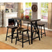 Lainey Weathered Medium Oak/Black Counter Ht. Table - U&U Home Budget Furniture (Carteret, NJ)